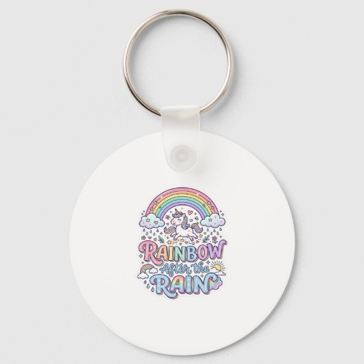 Eenhoring Regenboog Na de Regen Premium Vector Typ Sleutelhanger (Voorkant)
