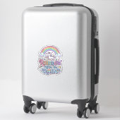 Eenhoring Regenboog Na de Regen Premium Vector Typ Sticker (Koffer)