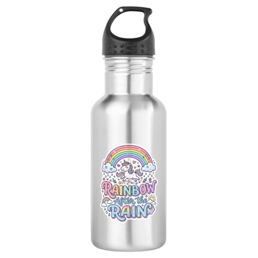 Eenhoring Regenboog Na de Regen Premium Vector Typ Waterfles (Voorkant)