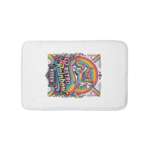 Eenhoring Retro Regenboog Ruiter Badmat