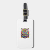Eenhoring Retro Regenboog Ruiter Bagagelabel (Voorkant verticaal)
