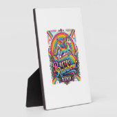 Eenhoring Retro Regenboog Ruiter Fotoplaat (Zijkant)