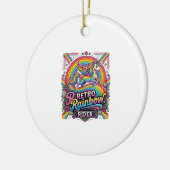 Eenhoring Retro Regenboog Ruiter Keramisch Ornament (Links)