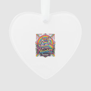 Eenhoring Retro Regenboog Ruiter Ornament
