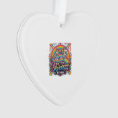 Eenhoring Retro Regenboog Ruiter Ornament (voorkant)