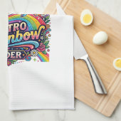 Eenhoring Retro Regenboog Ruiter Theedoek (Quarter Fold)