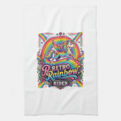 Eenhoring Retro Regenboog Ruiter Theedoek (Verticaal)