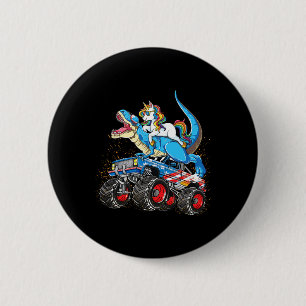 Eenhoring Ridder T Rex Monster Truck Jongens Meisj Ronde Button 5,7 Cm