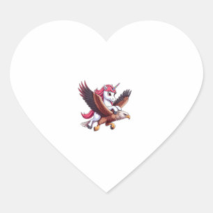 Eenhoring Ridding Roodstaartbuizerd Jongens Meisje Hart Sticker