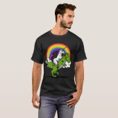 Eenhoring Ridende T-Rex Dinosaur T-shirt (Voorkant volledig)