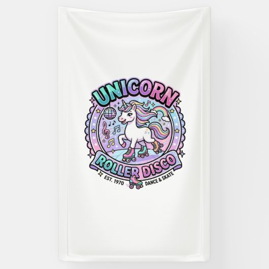 Eenhoring Roller Disco POD Kant-en-klare Marktplaa Spandoek (Verticaal)