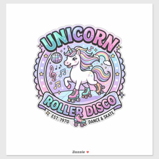 Eenhoring Roller Disco POD Kant-en-klare Marktplaa Sticker (Vel)