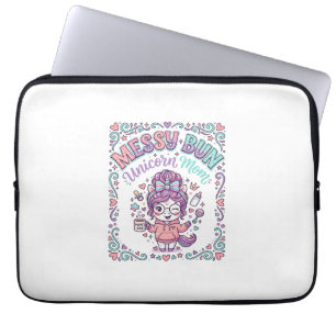 Eenhoring Rommelige Knot Eenhoring Moeder Retro St Laptop Sleeve