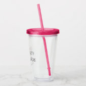 Eenhoring Roze Bloemen Acryl Drinkbeker (Links)