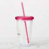 Eenhoring Roze Bloemen Acryl Drinkbeker (Links)