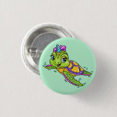 Eenhoring Schildpad Ronde Button 3,2 Cm (Voorkant /achterkant)