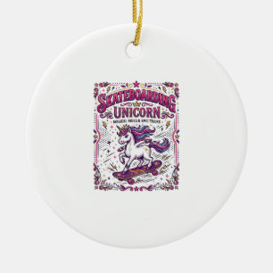 Eenhoring Skateboarden Eenhoring Stijlvolle Witte Keramisch Ornament