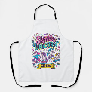 Eenhoring Skater Eenhoring Crew Retro Stijl Print  Schort