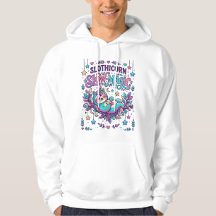 Eenhoring Slothicorn Lang Magie Kleurrijke Markt Hoodie