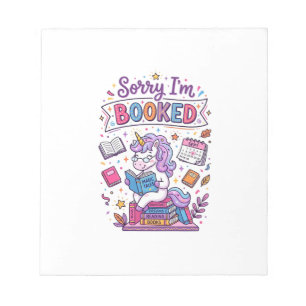 Eenhoring Sorry Ik Ben Geboekt Retro Stijl Print o Notitieblok