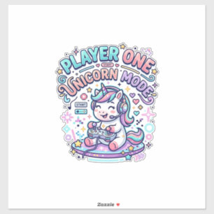 Eenhoring Speler Een Eenhoring Modus Retro Stijl G Sticker