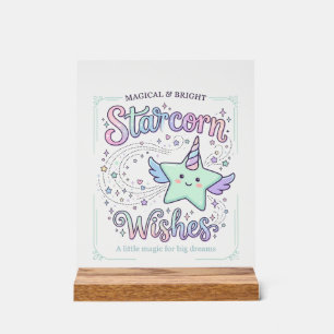 Eenhoring Starcorn Wensen Schattige Kleding Grafie Acryl Bord