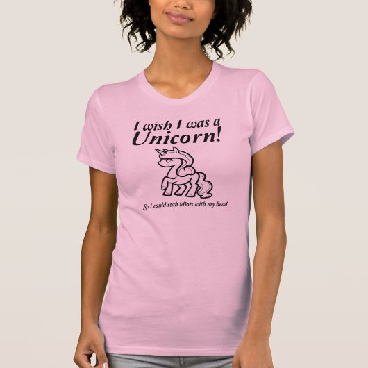 Eenhoring Steek Grappige T-shirt (Voorkant)