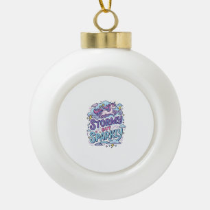 Eenhoring Stormachtig maar Glitterend Retro Stijl Keramische Bal Ornament