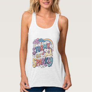Eenhoring Stormachtig maar Glitterend Whimsisch Me Tanktop