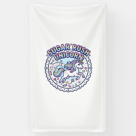 Eenhoring Sui Ker Storm Eenhoring Grappig Schattig Spandoek (Verticaal)