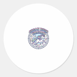 Eenhoring Suiker Storm Eenhoring Grappig Schattig Ronde Sticker