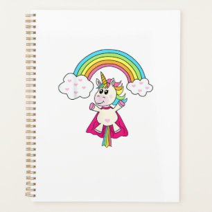 Eenhoring Superheld vliegt naar de regenboog T-Shi Planner