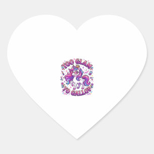 Eenhoring Te Glamoureus om te Galopperen Commercië Hart Sticker