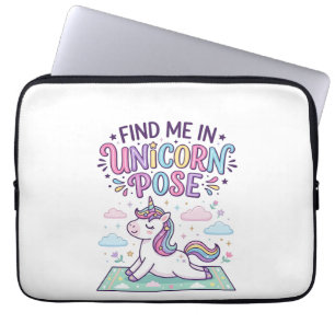 Eenhoring Vind me in Eenhoring Pose Afdrukklaar PO Laptop Sleeve