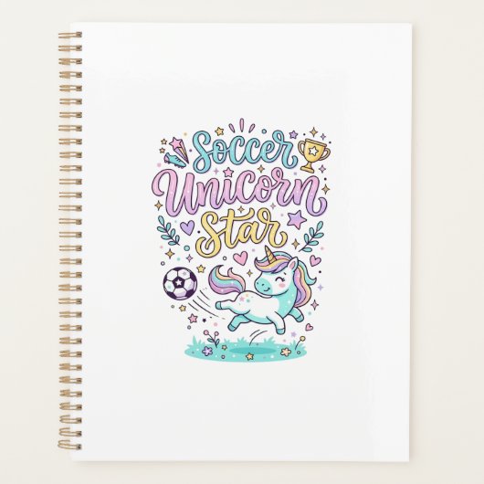 Eenhoring Voetbal Eenhoring Ster Schattig Planner (Voorkant)