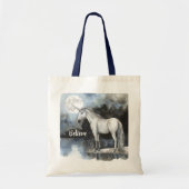 Eenhoring Volle Maan Geloof Tote Bag (Voorkant)