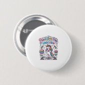 Eenhoring Vrede Liefde Pose Eenhoring Witte Achter Ronde Button 5,7 Cm (Voorkant /achterkant)