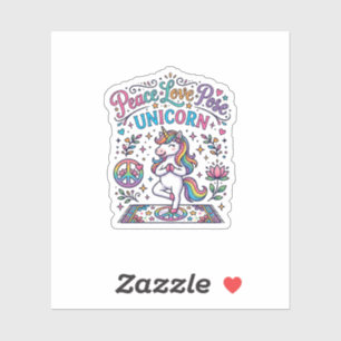 Eenhoring Vrede Liefde Pose Eenhoring Witte Achter Sticker