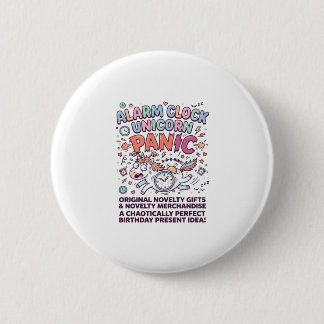 Eenhoring Wekker Eenhoring Paniek Vet Typografie  Ronde Button 5,7 Cm