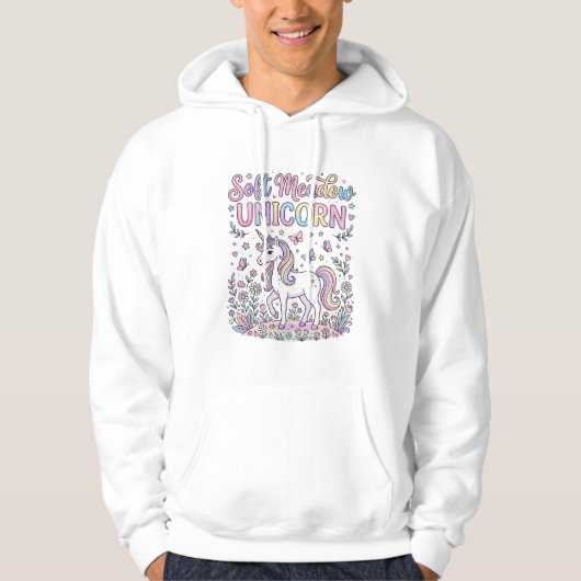 Eenhoring Zachte Weide Eenhoring Schattig Vectoron Hoodie (Voorkant)