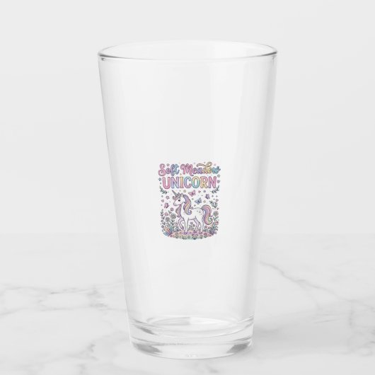 Eenhoring Zachte Weide Eenhoring Schattige Vector  Glas (Voorkant)