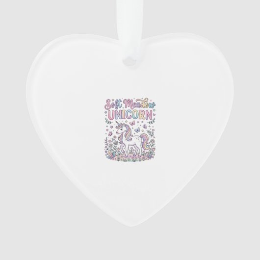 Eenhoring Zachte Weide Eenhoring Schattige Vector  Ornament (voorkant)