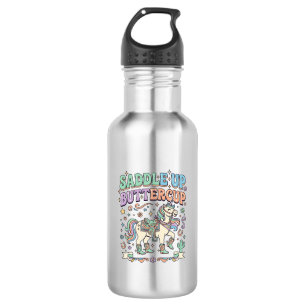 Eenhoring Zadeltje Op Buttercup Kawaii Typografie  Waterfles