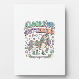 Eenhoring Zadeltje Opzadel Buttercup Kawaii Typogr Fotoplaat