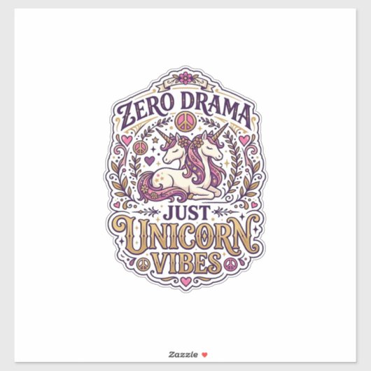 Eenhoring Zero Drama Gewoon Eenhoring Sfeer Stijlv Sticker (Vel)