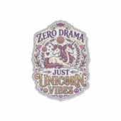 Eenhoring Zero Drama Gewoon Eenhoring Sfeer Stijlv Sticker (Voorkant)