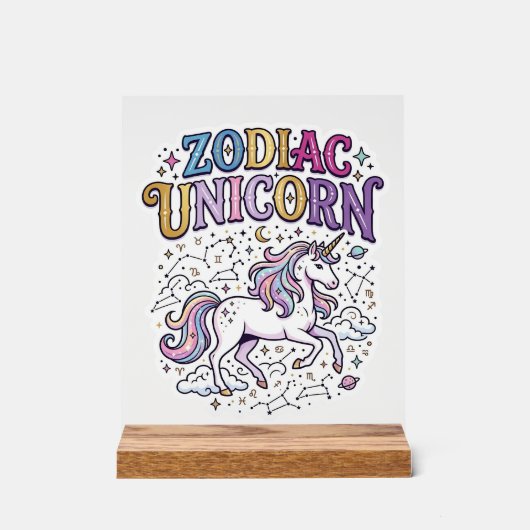 Eenhoring Zodiac Eenhoring Premium Vector Marktpla Acryl Bord (Voorkant)