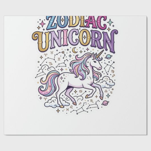 Eenhoring Zodiac Eenhoring Premium Vector Marktpla Cadeaupapier (Vlak)