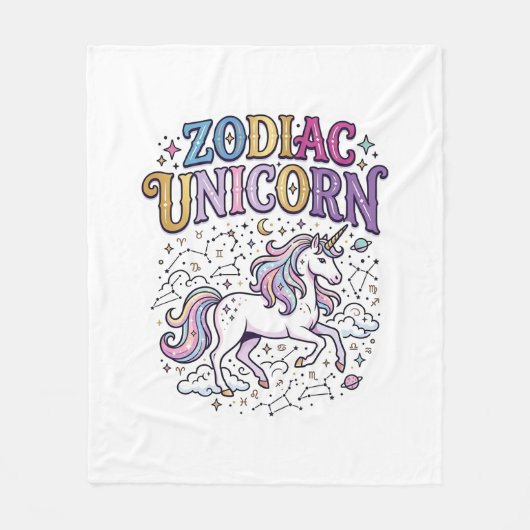 Eenhoring Zodiac Eenhoring Premium Vector Marktpla Fleece Deken (Voorkant)