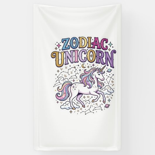 Eenhoring Zodiac Eenhoring Premium Vector Marktpla Spandoek (Verticaal)